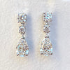 Women's Dropshaped Copper Earrings With Microembedded Pearshaped Zircon And Geometric Pattern Light Luxury Style