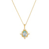 Women's Dropshaped 925 Silver Sky Blue Topaz Pendant Necklace Light Luxury Geometric Jewelry
