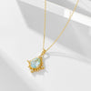 Women's Dropshaped 925 Silver Sky Blue Topaz Pendant Necklace Light Luxury Geometric Jewelry