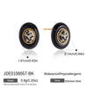 Women's Eggshaped Geometric Stainless Steel Stud Earrings With Pvd Gold Plating And Resin Design