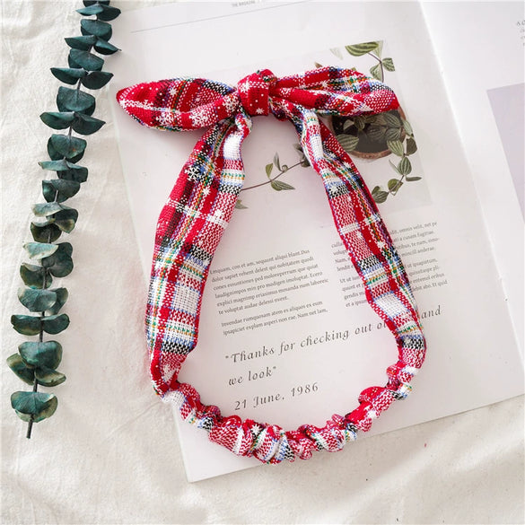 Women's Elastic Cloth Rabbit Ears Headbands Geometric Style For Christmas