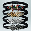 Women's Elastic Waist Belt With Snap Buckle Flower Rhinestone And Artificial Gemstone Decoration Fashion Waist Accessory