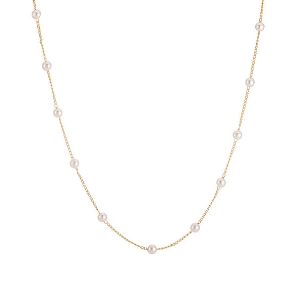 Women's Electroplated Alloy And Imitation Pearl Necklace With Geometric Pattern