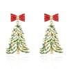 Women's Electroplated Alloy Christmas Tree Bell Drop Earrings Festive Holiday Jewelry