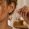 Women's Electroplated Alloy Christmas Tree Bell Drop Earrings Festive Holiday Jewelry