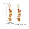 Women's Electroplated Alloy Christmas Tree Bell Drop Earrings Festive Holiday Jewelry