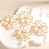 Women's Electroplated Alloy Flower Stud Earrings With Hollow Doublelayer Petal Design And Stainless Steel Posts