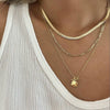 Women's Electroplated Alloy Geometric Coin Pendant Necklace With Snake Bone Chain And Layered Retro Design