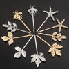 Women’s Electroplated Alloy Hair Clip With Bee Leaf And Ocean Shell Motifs For Side Bang Styling