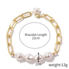Women's Electroplated Alloy Multilayer Pearl Irregular Geometry Bracelet