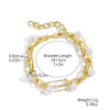 Women's Electroplated Alloy Multilayer Pearl Irregular Geometry Bracelet