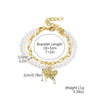Women's Electroplated Alloy Multilayer Pearl Irregular Geometry Bracelet