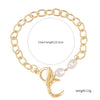 Women's Electroplated Alloy Multilayer Pearl Irregular Geometry Bracelet