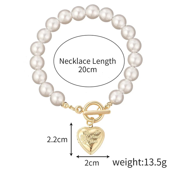 Women's Electroplated Alloy Multilayer Pearl Irregular Geometry Bracelet