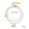 Women's Electroplated Alloy Multilayer Pearl Irregular Geometry Bracelet