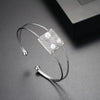 Women's Electroplated Copper Bracelet With Microinlaid Zircon And Pearl Accents Double Circle Open Cuff Jewelry Wholesale