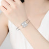 Women's Electroplated Copper Bracelet With Microinlaid Zircon And Pearl Accents Double Circle Open Cuff Jewelry Wholesale