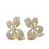 Women's Electroplated Copper Butterfly Flower Earrings With Steel Ear Needles And Sparkling High End Animal Inspired Style
