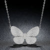 Women's Electroplated Copper Butterfly Pendant Necklace With Zircon Inlay And Ochain Elegant Insectinspired Jewelry