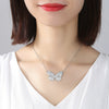 Women's Electroplated Copper Butterfly Pendant Necklace With Zircon Inlay And Ochain Elegant Insectinspired Jewelry