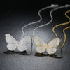 Women's Electroplated Copper Butterfly Pendant Necklace With Zircon Inlay And Ochain Elegant Insectinspired Jewelry