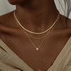 Women's Electroplated Copper Choker Necklace With Geometric Round And Square Zircon Pendant Versatile Fashion Jewelry Gift