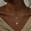 Women's Electroplated Copper Choker Necklace With Geometric Round And Square Zircon Pendant Versatile Fashion Jewelry Gift