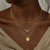 Women's Electroplated Copper Choker Necklace With Geometric Round And Square Zircon Pendant Versatile Fashion Jewelry Gift