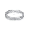 Women's Electroplated Copper Crystal Wheat Bracelet With Horse Eye Zircon And Geometric Leaf Detail Fashion Jewelry