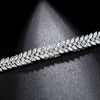 Women's Electroplated Copper Crystal Wheat Bracelet With Horse Eye Zircon And Geometric Leaf Detail Fashion Jewelry