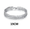 Women's Electroplated Copper Crystal Wheat Bracelet With Horse Eye Zircon And Geometric Leaf Detail Fashion Jewelry