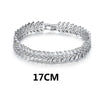 Women's Electroplated Copper Crystal Wheat Bracelet With Horse Eye Zircon And Geometric Leaf Detail Fashion Jewelry