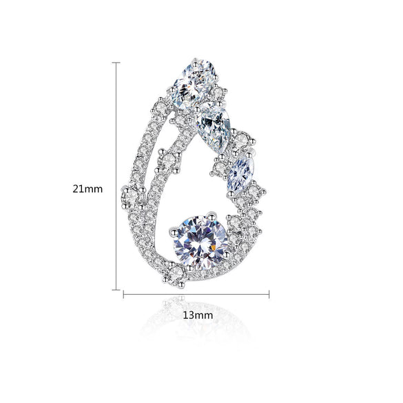 Women's Electroplated Copper Drop Earrings With Zircon Accents Elegant Fashion Jewelry