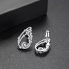 Women's Electroplated Copper Drop Earrings With Zircon Accents Elegant Fashion Jewelry