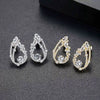 Women's Electroplated Copper Drop Earrings With Zircon Accents Elegant Fashion Jewelry