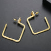 Women's Electroplated Copper Earrings With Microinlaid Zircon Geometric Flower Design Square Statement Fashion Jewelry