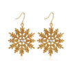 Women's Electroplated Copper Elk Antler Earrings With Snowflake Zircon And Stainless Steel Posts