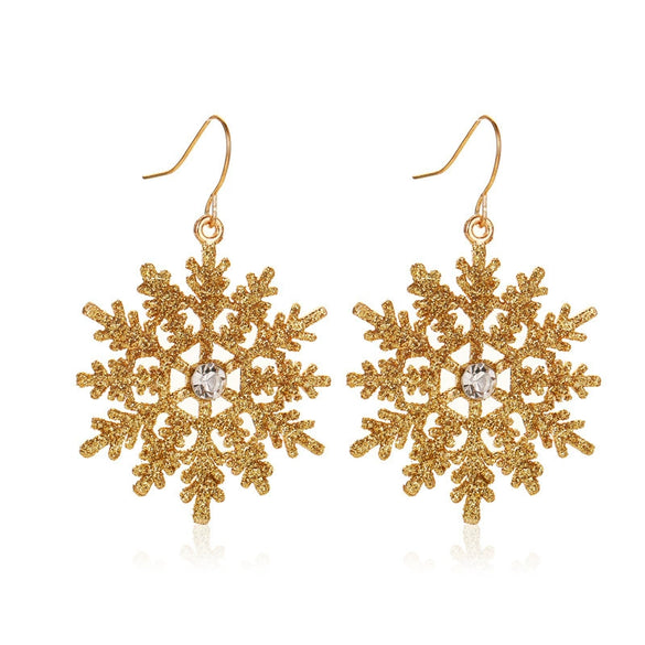 Women's Electroplated Copper Elk Antler Earrings With Snowflake Zircon And Stainless Steel Posts