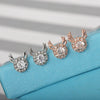 Women's Electroplated Copper Elk Antler Earrings With Snowflake Zircon And Stainless Steel Posts