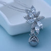 Women's Electroplated Copper Flower Pendant Necklace With Shell Pearl And Zircon Accents