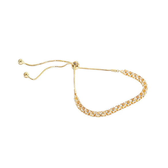 Women's Electroplated Copper Geometric Bracelet Adjustable Minimalist Fashion Bangle With Inlaid Detail