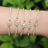 Women's Electroplated Copper Geometric Heart Bracelet Versatile Cold Style Devil's Eye Design Bracelet