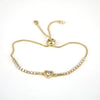 Women's Electroplated Copper Geometric Heart Bracelet Versatile Cold Style Devil's Eye Design Bracelet