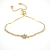 Women's Electroplated Copper Geometric Heart Bracelet Versatile Cold Style Devil's Eye Design Bracelet