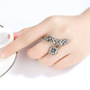 Women's Electroplated Copper Open Ring With Zircon Accents Adjustable Floral Geometric Fashion Jewelry