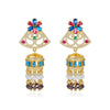 Women's Electroplated Copper Tassel Earrings With Zircon Inlay And Vintage Wind Chime Design Fashion Jewelry Wholesale