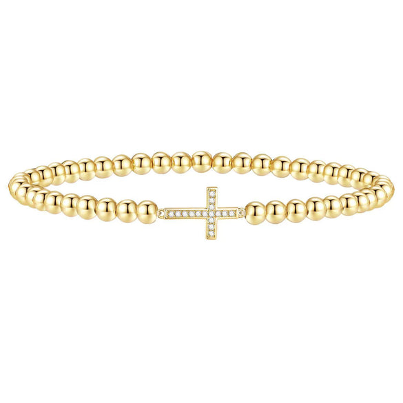 Women's Electroplated Copper Zircon Cross Bracelet With Infinity Symbol Geometric Casual Fashion Jewelry