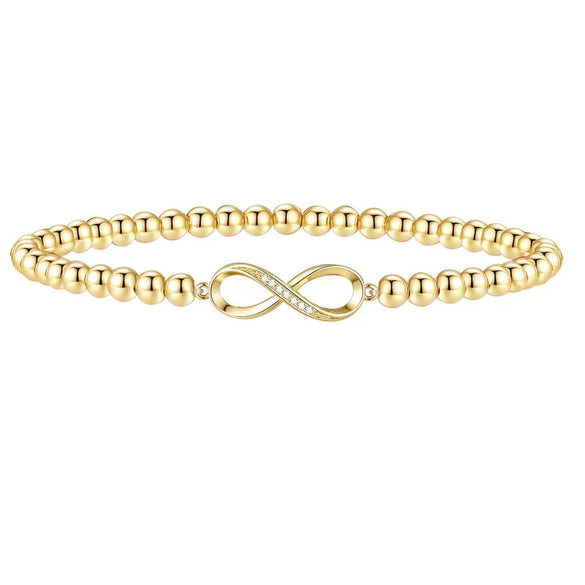 Women's Electroplated Copper Zircon Cross Bracelet With Infinity Symbol Geometric Casual Fashion Jewelry