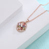 Women's Electroplated Copper Zircon Jewelry Set With Necklace And Earrings Micro Inlaid Full Diamond Style Bridal Two Piece Set