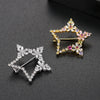 Women's Electroplated Copper Zircon Star Brooch Fivepointed Minimalist Fashion Jewelry Accessory